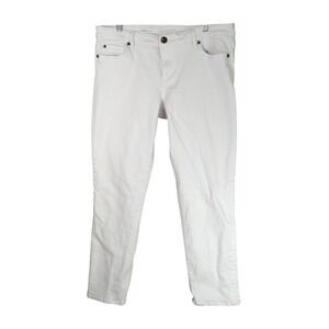 Kut from the Kloth‎ Jeans Womens 14 White Catherine Boyfriend Stretch